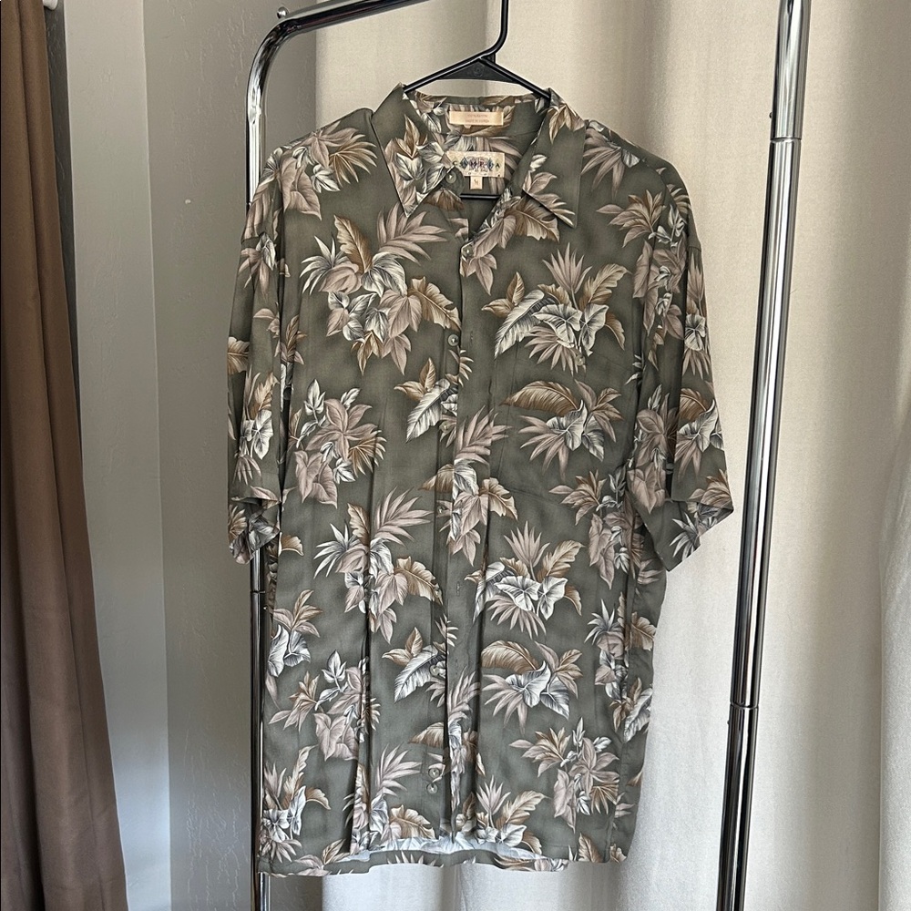 Men's Tropical Print Shirt - Green
